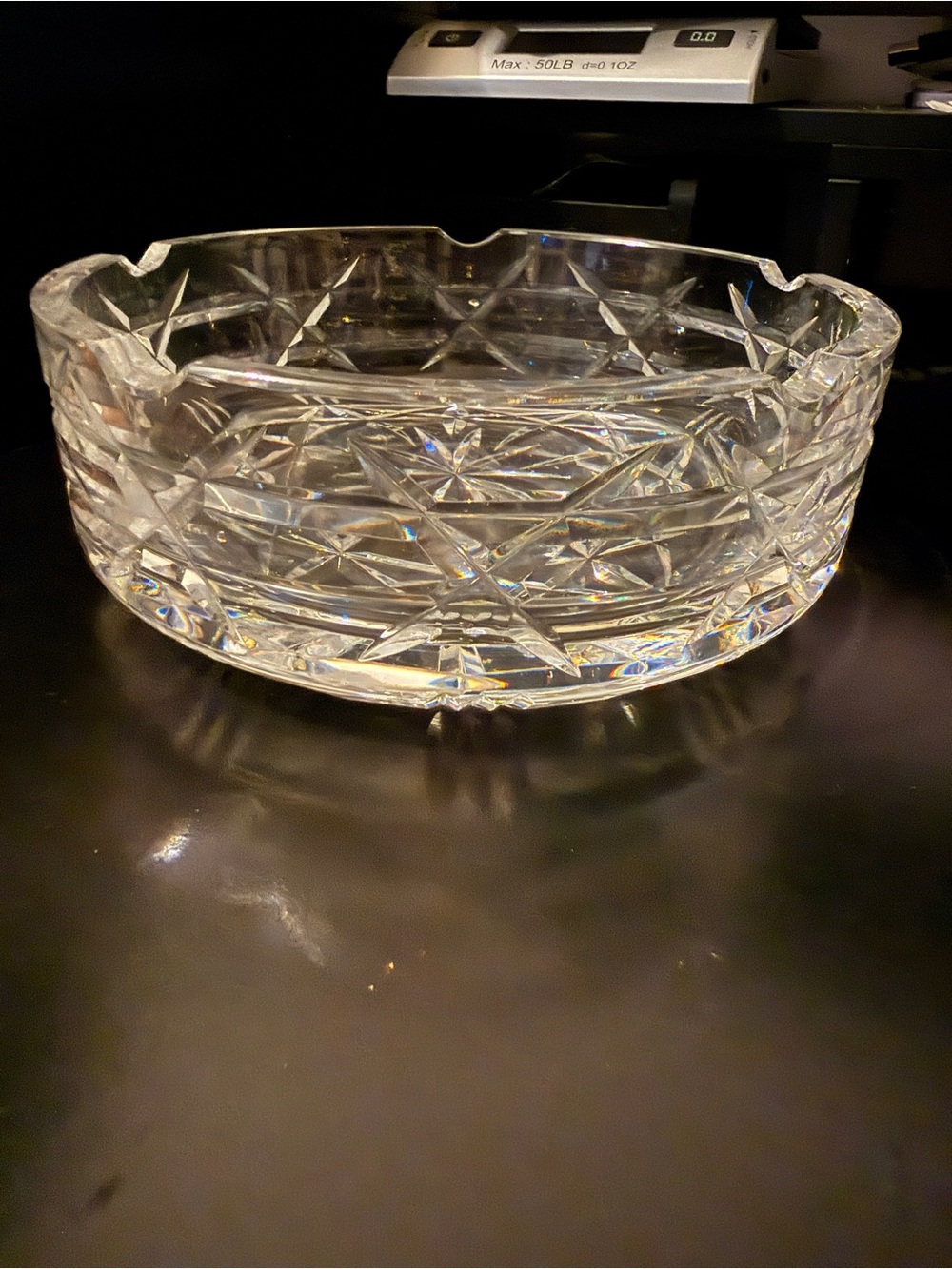 Vintage Waterford Crystal Large Cigar Ashtray Signed 7.5”